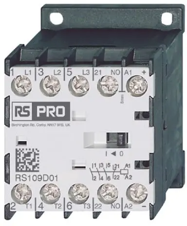 Produktfoto 1 von RS PRO Schütz 24 V dc-Spule, 3-polig, 400V, 3 V / 9 A 4 kW Gerade