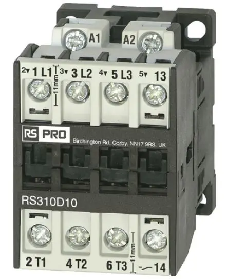 Produktfoto 1 von RS PRO Schütz 24 V dc-Spule, 3-polig, 3V, 400 V / 14 A 400 V ac 11 kW 1-Hilfskontakte