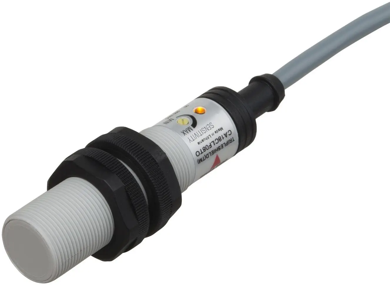 Produktfoto 1 von Carlo Gavazzi CA18CLF M18 Näherungssensor Kapazitiv, Gewinderohr 8 mm 2-Draht 20 → 250 V AC / 500 mA NO, IP67