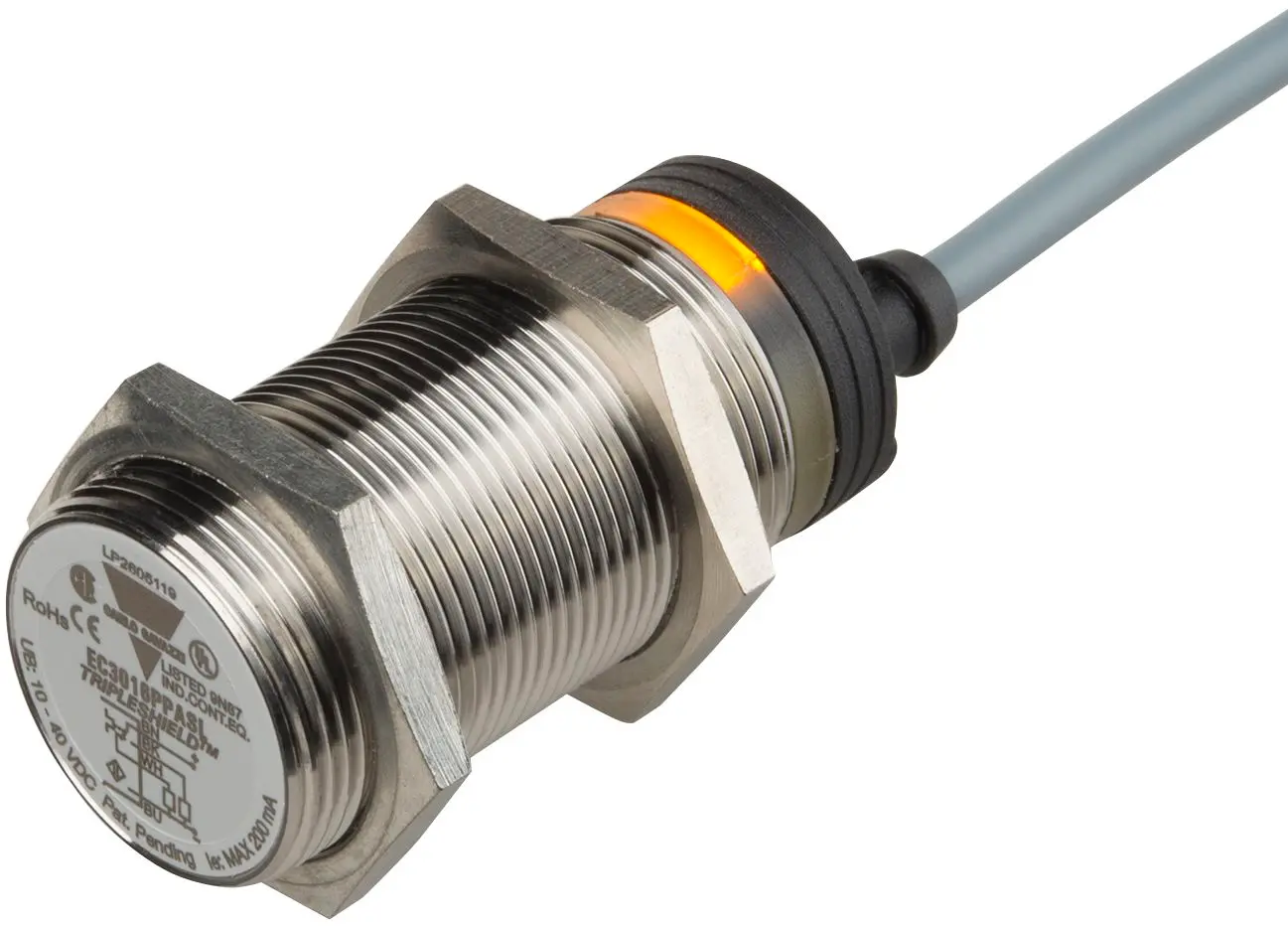 Produktfoto 1 von Carlo Gavazzi EC3016 M30 Näherungssensor Kapazitiv, Gewinderohr 16 mm 2-Draht 20 → 250 V-AC / 500 mA NO+NC, IP67