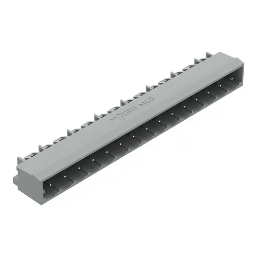 WAGO 231 Leiterplattenleiste Abgewinkelt, 15-polig / 1-reihig, Raster 5 mm Raster Leiterplattenmontage, Ummantelt