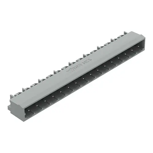 WAGO 231 Leiterplattenleiste Abgewinkelt, 16-polig / 1-reihig, Raster 5 mm Raster Leiterplattenmontage, Ummantelt
