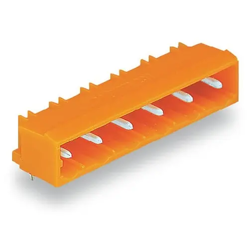 WAGO 231 Leiterplattenleiste Abgewinkelt, 8-polig / 1-reihig, Raster 7.62 mm Raster Leiterplattenmontage, Ummantelt