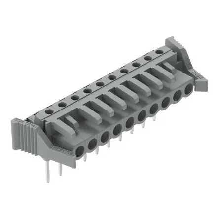 Produktfoto 1 von WAGO 232 Leiterplattensteckverbinder Abgewinkelt Schienenverkehr 10-polig / 1-reihig, Raster 5 mm Lot