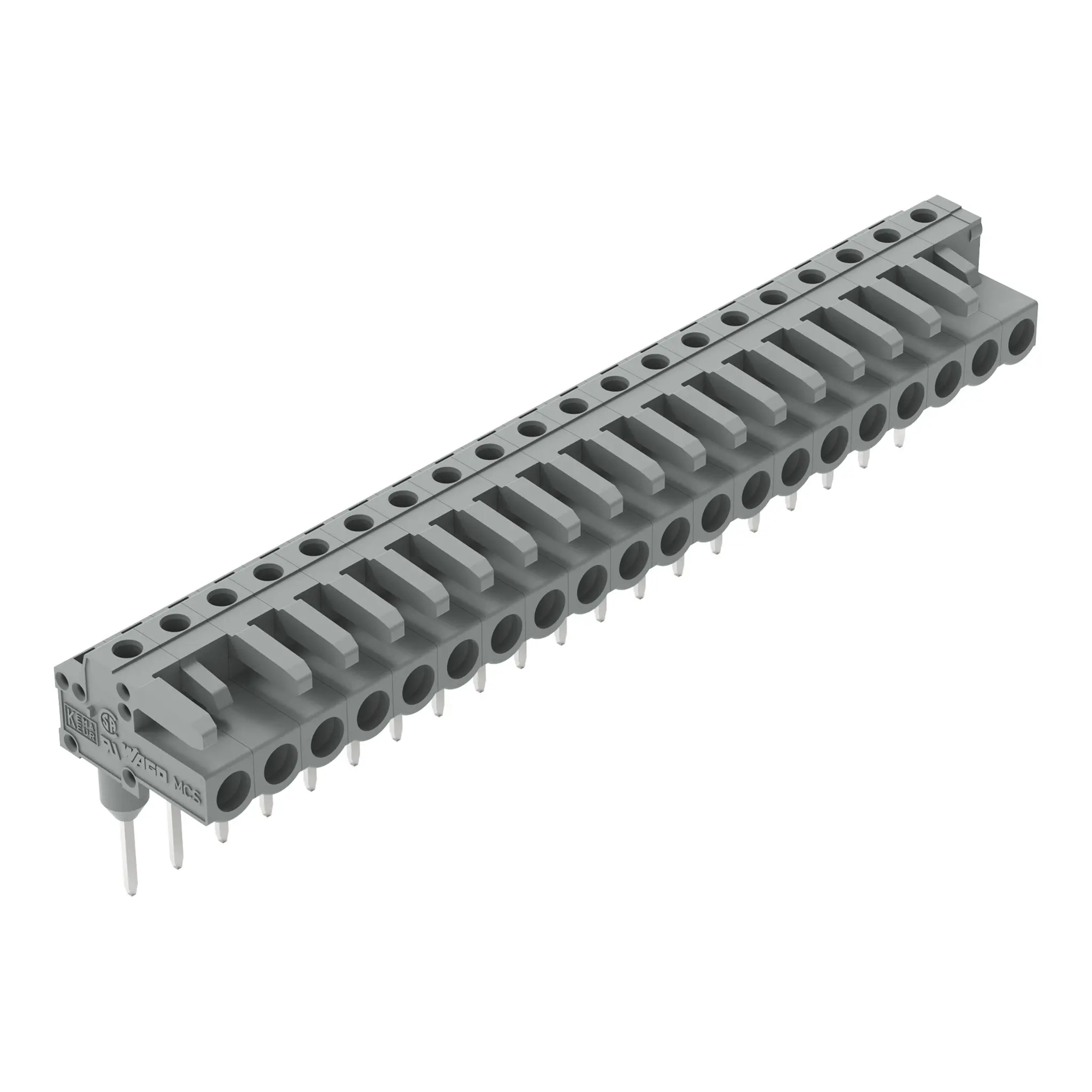 Produktfoto 1 von WAGO 232 Leiterplattensteckverbinder Abgewinkelt Schienenverkehr 20-polig / 1-reihig, Raster 5 mm Steckbar