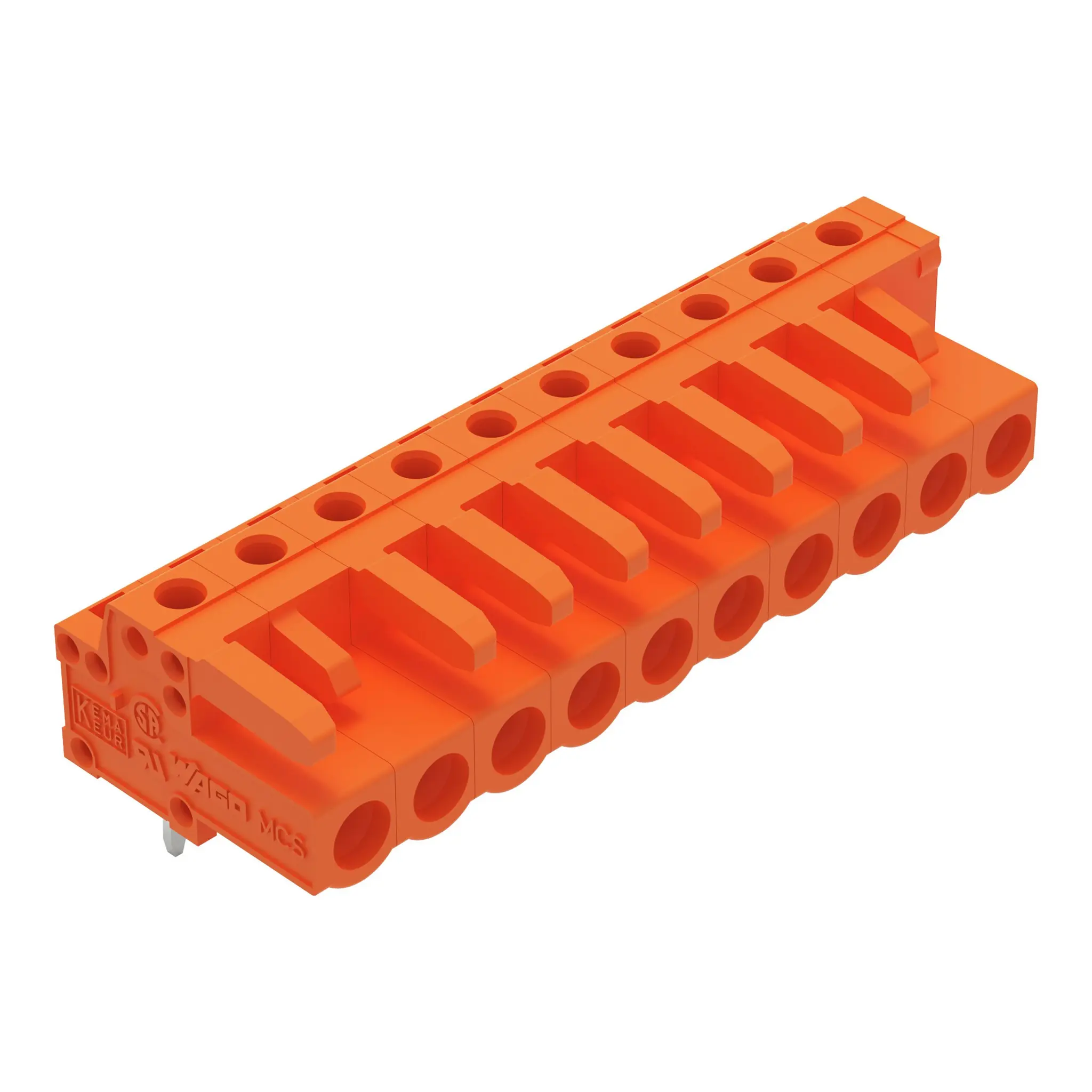 WAGO 232 Leiterplattenleiste Abgewinkelt Leiterplattenmontage 10-polig / 1-reihig, Raster 5.08 mm Lot