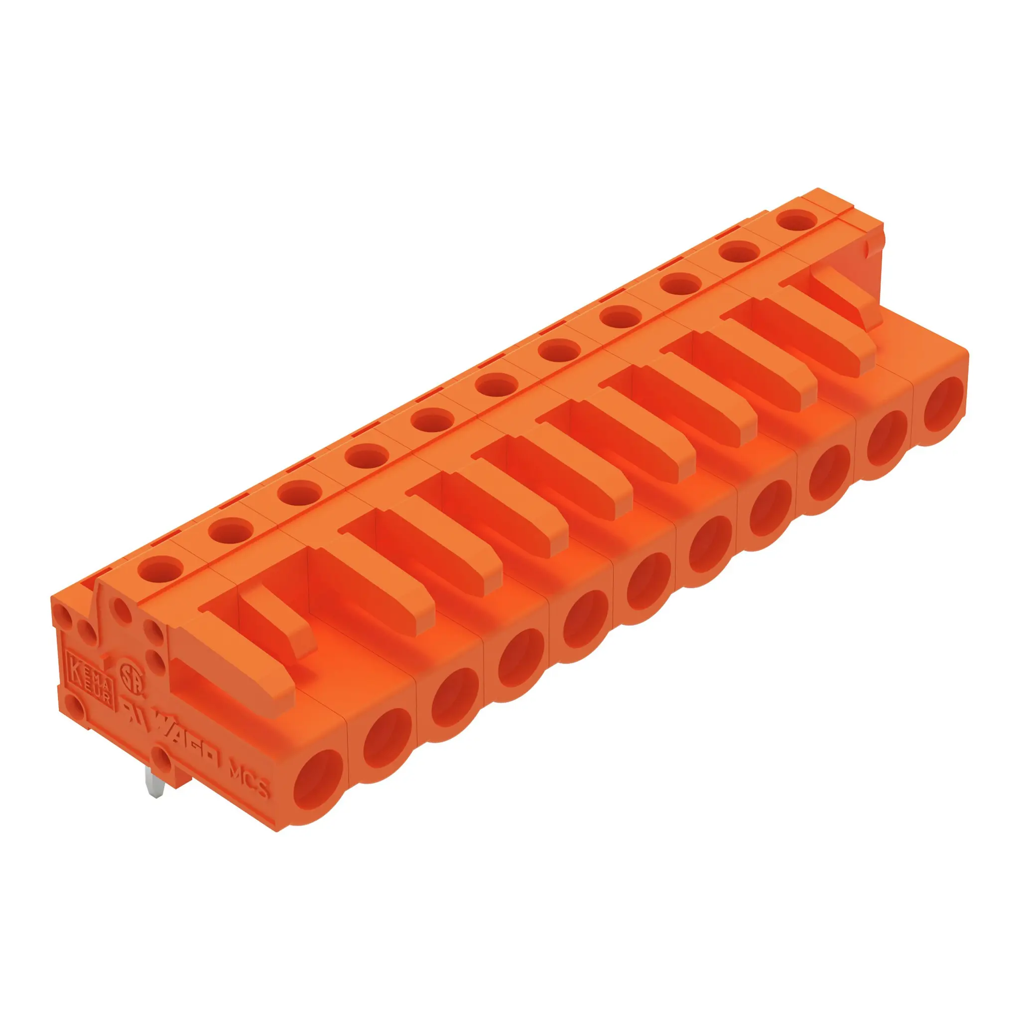 WAGO 232 Leiterplattenleiste Abgewinkelt Leiterplattenmontage 11-polig / 1-reihig, Raster 5.08 mm Lötstift