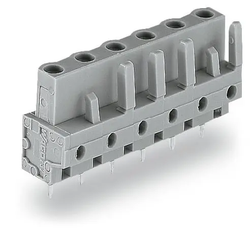 WAGO 232 Leiterplattenleiste Gerade Leiterplattenmontage 6-polig / 1-reihig, Raster 7.5 mm Lötstift