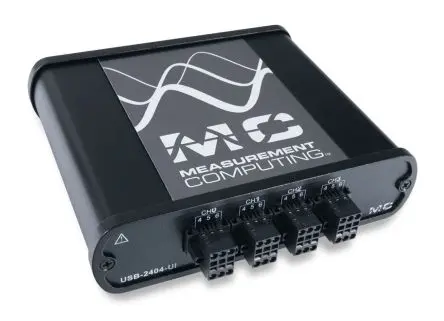 Produktfoto 1 von Digilent USB-2404-UI 100 ksps Datenerfassung 4-Kanal, USB-Anschluss, USB, 24 bit