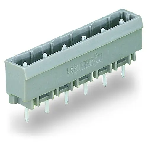 WAGO 231 Stiftsockel Gerade, 3-polig / 1-reihig, Raster 7.5 mm Raster Leiterplattenmontage, Ummantelt
