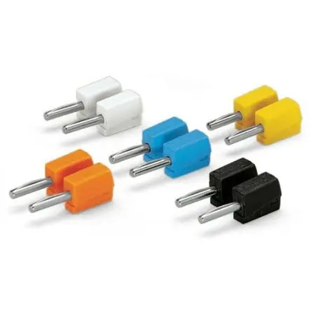 Produktfoto 1 von WAGO 4 mm Stecker Schwarz, Blau, Orange, Weiß, Gelb Bananenstecker, 42V 20A Zugfederklemme