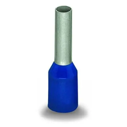 Produktfoto 1 von WAGO 216 Aderendhülse, Stift ø 2.2 mm, Blau, Kupfer, 18 mm, 25mm, Isoliert