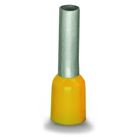 Produktfoto 1 von WAGO 216 Aderendhülse, Stift ø 6.9 mm, Gelb, Kupfer, 20 mm, 26mm, Isoliert