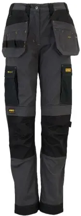 Produktfoto 1 von DeWALT Roseville Damen Arbeitshose, Polyester Schwarz, Grau 76 to 81 cm, W76 to 81 cm x 29Zoll