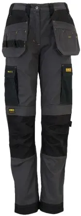 Produktfoto 1 von DeWALT Roseville Damen Arbeitshose, Ripstop Schwarz, Grau 26 cm, W26 cm x 31Zoll
