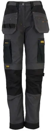 Produktfoto 1 von DeWALT Roseville Damen Arbeitshose, Polyester Schwarz, Grau 41 cm, W41 cm x 29Zoll