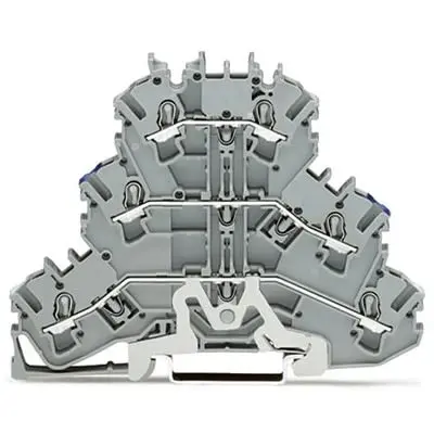 Produktfoto 1 von WAGO TOPJOB S Mehrstufiger Anschlussklemmenblock 3 Grau, 2.5mm², 300V Einsteck-Anschluss IECEx/ATEX/CSA
