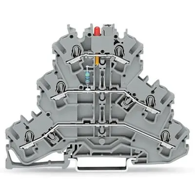 Produktfoto 1 von WAGO TOPJOB S Mehrstufiger Anschlussklemmenblock 3 Grau, 2.5mm², 24V Einsteck-Anschluss