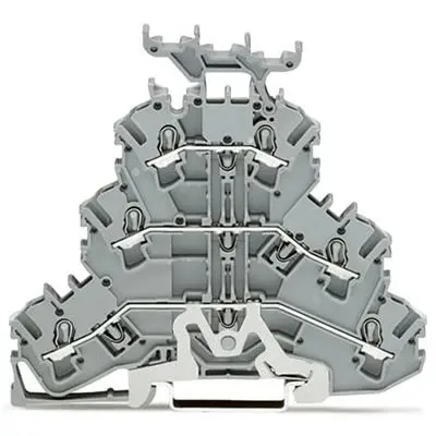 Produktfoto 1 von WAGO TOPJOB S Mehrstufiger Anschlussklemmenblock 3 Grau, 2.5mm², 300V Einsteck-Anschluss IECEx/ATEX/CSA