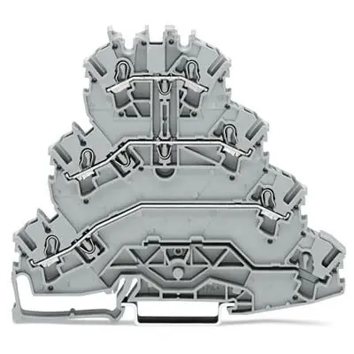 Produktfoto 1 von WAGO TOPJOB S Mehrstufiger Anschlussklemmenblock 4 Grau, 2.5mm², 600V Einsteck-Anschluss IECEx/ATEX/CSA