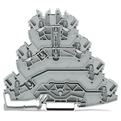 WAGO TOPJOB S Mehrstufiger Anschlussklemmenblock 4 Grau, 2.5mm², 600V Einsteck-Anschluss IECEx/ATEX/CSA