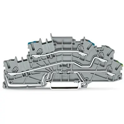 Produktfoto 1 von WAGO TOPJOB S Mehrstufiger Anschlussklemmenblock 3 Grau, 2.5 mm², 400 V Einsteck-Anschluss