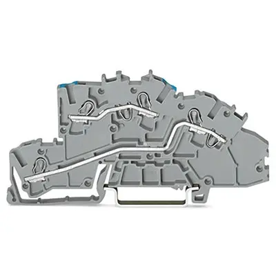 Produktfoto 1 von WAGO TOPJOB S Mehrstufiger Anschlussklemmenblock 3 Grau, 2.5 mm², 400 V Einsteck-Anschluss
