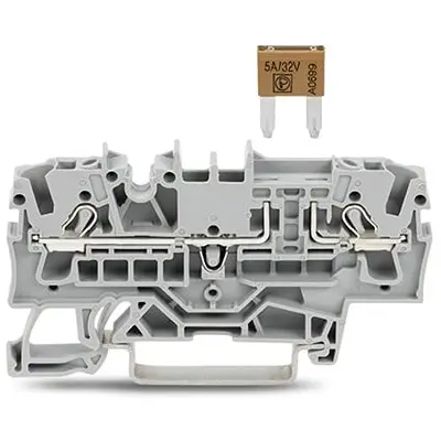 Produktfoto 1 von WAGO TOPJOB S Abgesicherter Anschlussklemmenblock 1 Grau, 2.5 mm², 300 V Einsteck-Anschluss Abgesichert CSA