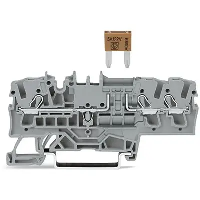 Produktfoto 1 von WAGO TOPJOB S Abgesicherter Anschlussklemmenblock 1 Grau, 2.5 mm², 300 V Einsteck-Anschluss Abgesichert CSA