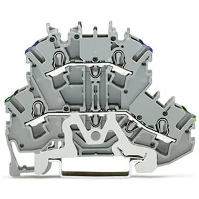 Produktfoto 1 von WAGO TOPJOB S Doppelstock Reihenklemmen 2 Grau, 2.5 mm², 600 V Einsteck-Anschluss IECEx/ATEX/CSA