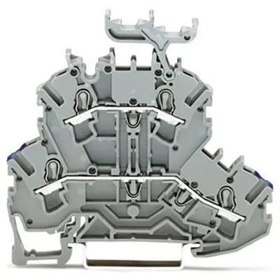 Produktfoto 1 von WAGO TOPJOB S Doppelstock Reihenklemmen 2 Grau, 2.5 mm², 600 V Einsteck-Anschluss IECEx/ATEX/CSA