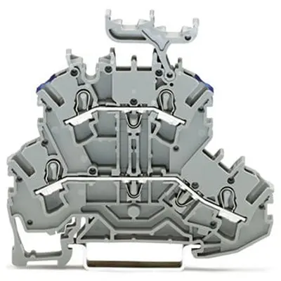 Produktfoto 1 von WAGO TOPJOB S Doppelstock Reihenklemmen 2 Grau, 2.5 mm², 600 V Einsteck-Anschluss IECEx/ATEX/CSA
