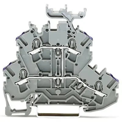 Produktfoto 1 von WAGO TOPJOB S Doppelstock Reihenklemmen 2 Grau, 2.5 mm², 600 V Einsteck-Anschluss IECEx/ATEX/CSA