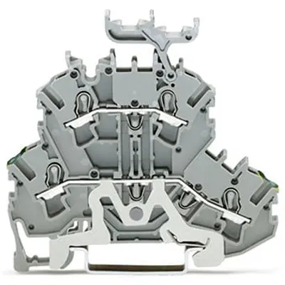 Produktfoto 1 von WAGO TOPJOB S Doppelstock Reihenklemmen 2 Grau, 2.5 mm², 600 V Einsteck-Anschluss IECEx/ATEX/CSA