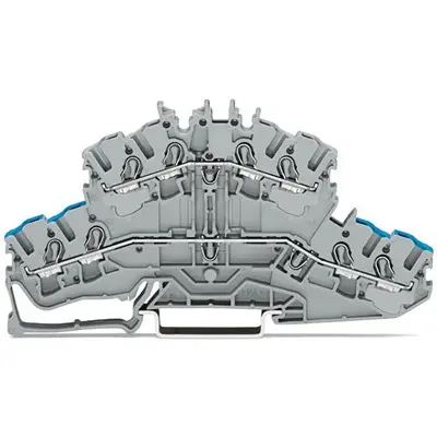 Produktfoto 1 von WAGO TOPJOB S Doppelstock Reihenklemmen 2 Grau, 2.5 mm², 600 V Einsteck-Anschluss IECEx/ATEX/CSA