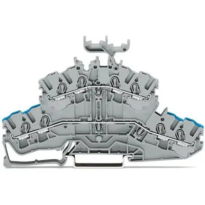 Produktfoto 1 von WAGO TOPJOB S Doppelstock Reihenklemmen 2 Grau, 2.5 mm², 600 V Einsteck-Anschluss IECEx/ATEX/CSA