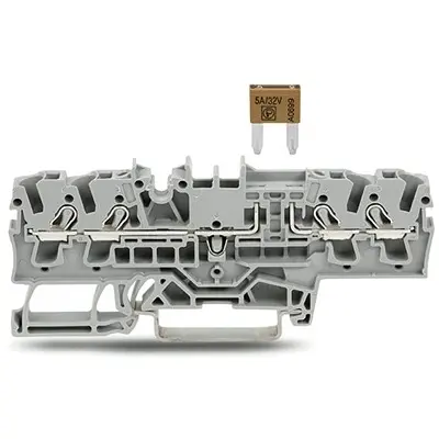 Produktfoto 1 von WAGO TOPJOB S Abgesicherter Anschlussklemmenblock 1 Grau, 2.5 mm², 300 V Einsteck-Anschluss Abgesichert CSA