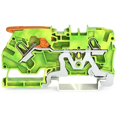 Produktfoto 1 von WAGO TOPJOB S Schutzleiterklemme 1 Grün, Gelb, 4 mm² Einsteck-Anschluss IECEx/ATEX/CSA