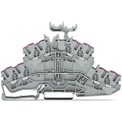 Produktfoto 1 von WAGO TOPJOB S Doppelstock Reihenklemmen 2 Grau, 2.5 mm², 600 V Einsteck-Anschluss IECEx/ATEX/CSA