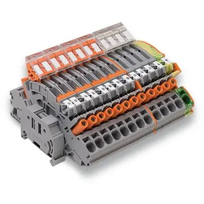 Produktfoto 1 von WAGO TOPJOB S Anschlussklemmenblock DIN-Schiene 1 Grau, Orange, 6mm², 500V Einsteck-Anschluss
