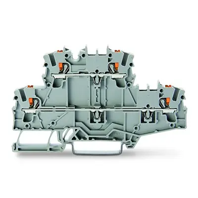Produktfoto 1 von WAGO TOPJOB S Doppelstock Reihenklemmen 2 Grau, 2.5 mm², 600 V Einsteck-Anschluss IECEx/ATEX/CSA