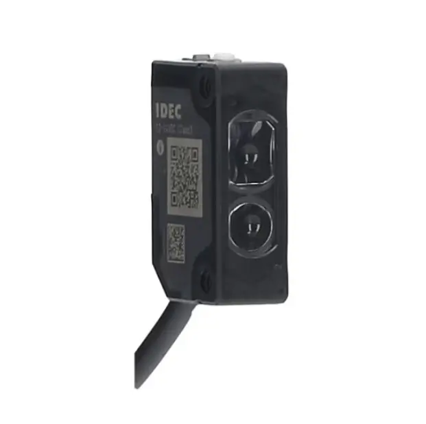 Produktfoto 1 von Idec Miniatur Optischer Sensor, Polarisiert retroreflektierend, Bereich 5 m, PNP Ausgang, Anschlusskabel,