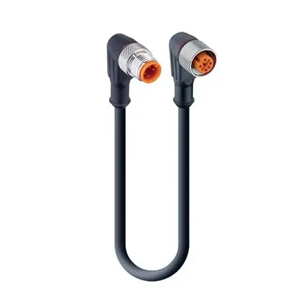 Produktfoto 1 von Lumberg RSWT, 4-polig Sensor-Betätigungselementkabel, M12, Rechtwinklig Stecker 4 / Gewinkelt M12 Buchse, Länge 10 m