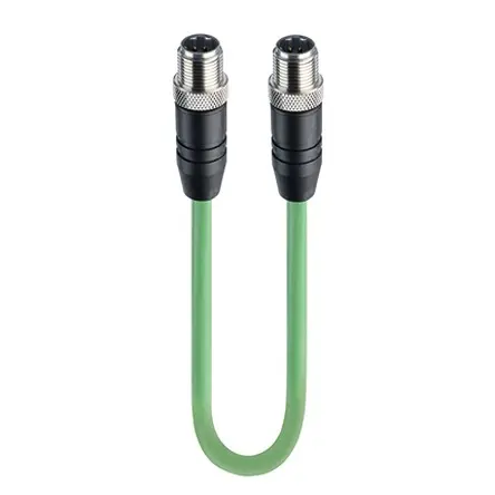 Produktfoto 1 von Lumberg Automation M12 Ethernet-Kabel, 5 m, Grün Geschirmt, Aussen ø 6.5 mm Außen-ø , Polyurethan