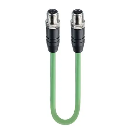 Produktfoto 1 von Lumberg Automation M12 Ethernet-Kabel, 5 m, Grün Geschirmt, Aussen ø 6.5 mm Außen-ø , Polyurethan