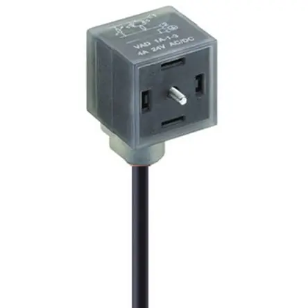 Produktfoto 1 von Lumberg Automation VAD DIN 43650 Steckverbinder DIN 43650 2+E Buchse / 24V ac/dc Kontrollleuchte, Schwarz