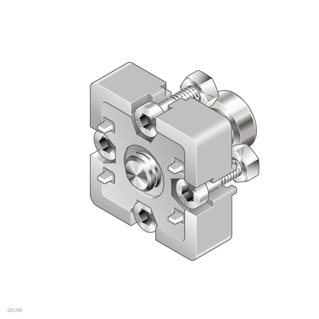 Produktfoto 1 von Bosch Rexroth 3842 Verbindungskomponente, Endanschluss, Befestigungs- und Verbindungselement für 10 mm, M6M12, L. 45 mm