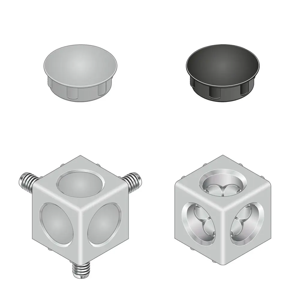 Produktfoto 1 von Bosch Rexroth 3842 Verbindungskomponente, Eckverbinder, Befestigungs- und Anschlusselement für 8 mm, L. 30 mm passend