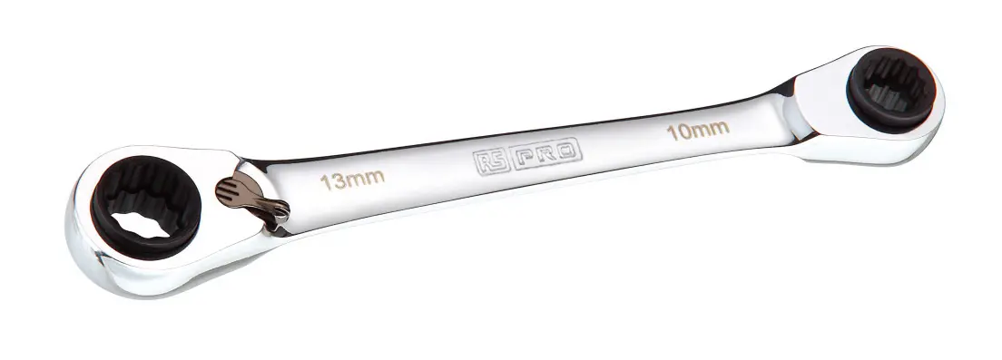 Produktfoto 1 von RS PRO Ratschenringschlüssel Gabel‑Ring Ratschenschlüssel, / Länge 160 mm