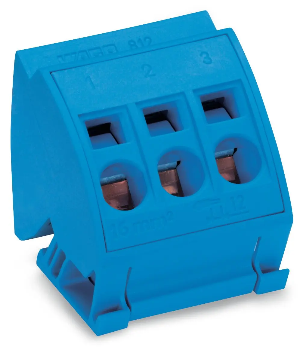 Produktfoto 1 von WAGO 812 Kupfer Nylon 6.6 Anschlussklemmenblock 96A Grau 3-polig Zugfederklemme 14/6 AWG